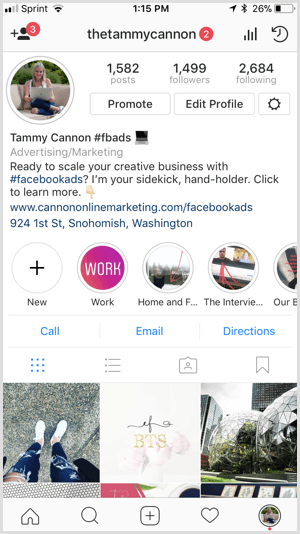 Faits saillants d'Instagram avec couverture de marque.