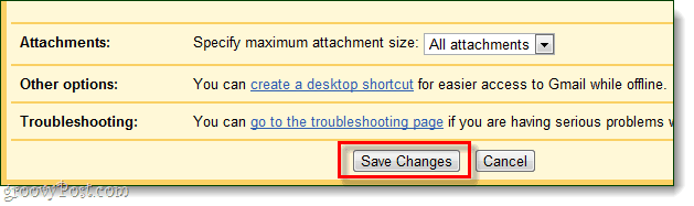 enregistrer les modifications du mode hors connexion de gmail