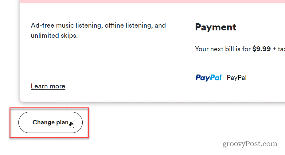 Changer le mode de paiement sur Spotify