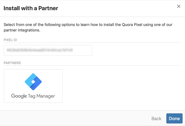 étape 3 de l'installation du pixel Quora avec Google Tag Manager