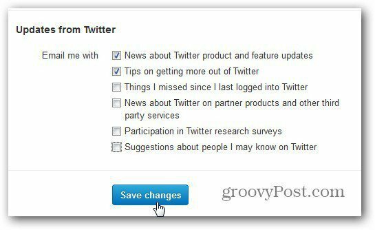 paramètres twitter notifications par e-mail personnaliser enregistrer les modifications