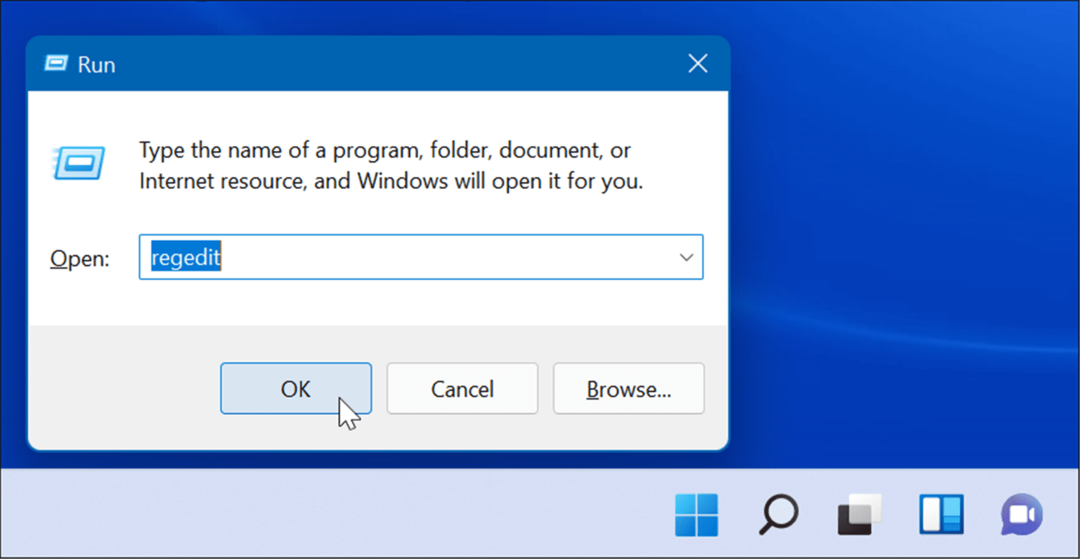 regedit Exécutez Windows 11