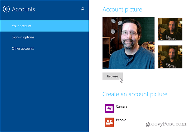 Comment changer l'image de votre compte Windows 8.1