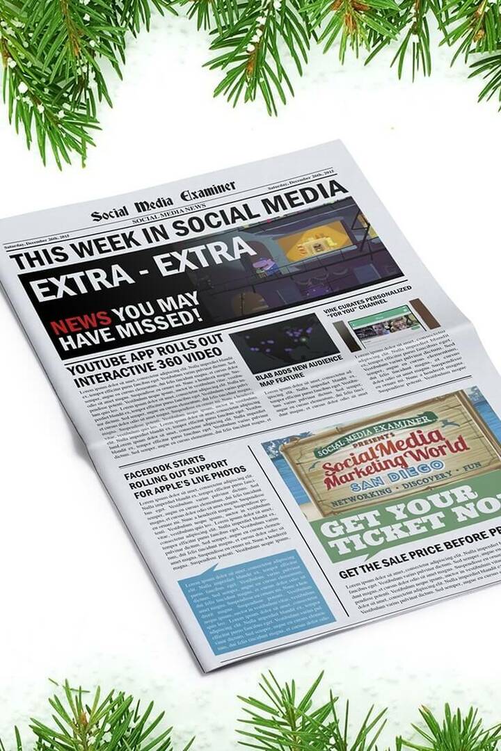 L'application YouTube déploie une vidéo 360 interactive: Cette semaine dans les médias sociaux: Social Media Examiner