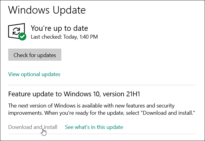 Téléchargement et installation de Windows Update