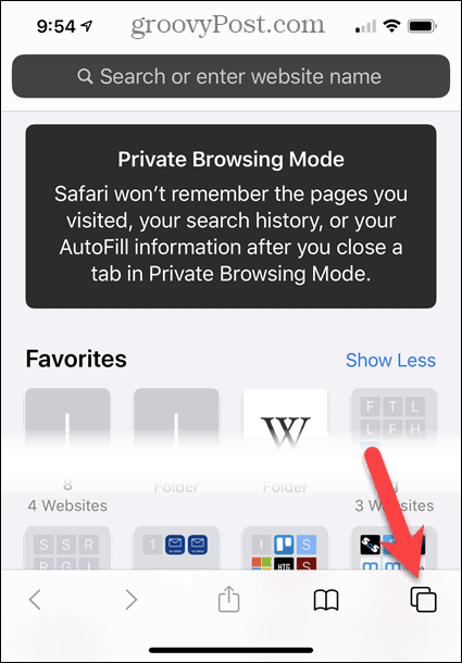 Mode de navigation privée dans Safari sur iOS