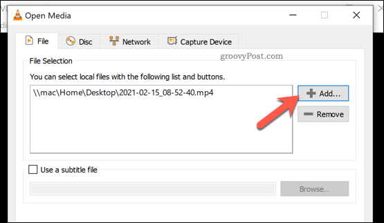 Ajouter un fichier à convertir en VLC sous Windows
