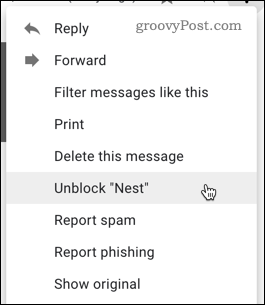 Débloquer un utilisateur dans Gmail