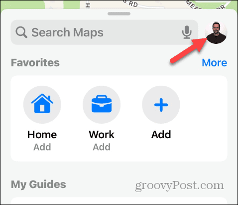 icône de compte dans Apple Maps