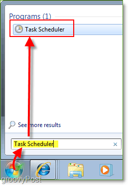 Capture d'écran: Planificateur de tâches de lancement de Windows 7