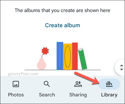 Ouvrir la bibliothèque dans Google Photos