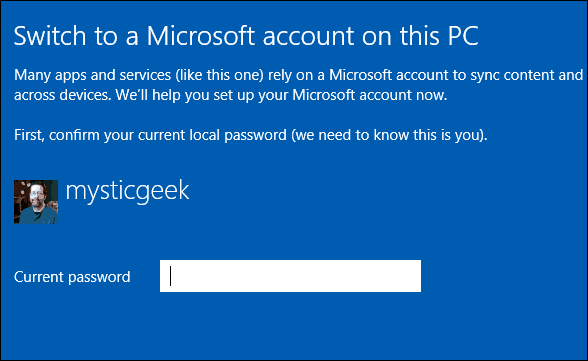 Passer à un compte Microsoft