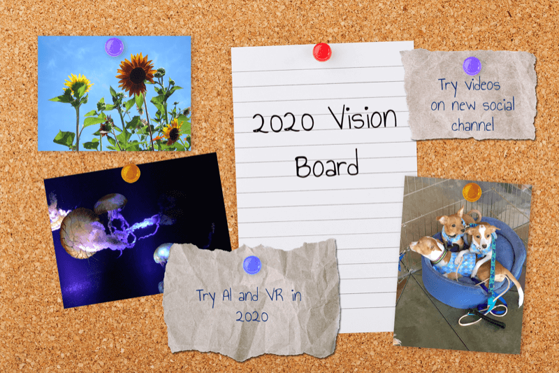 exemple de vision board d'initiatives marketing