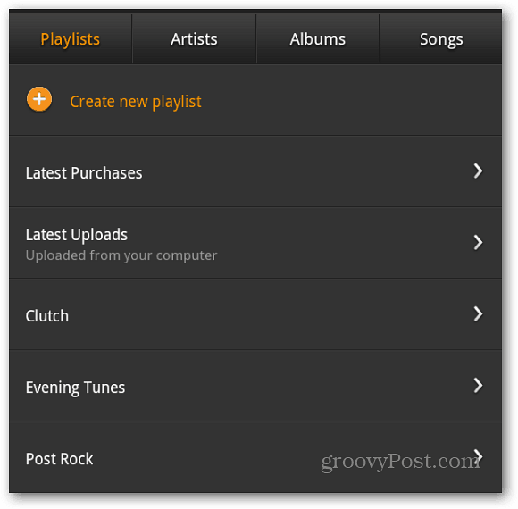 Playlists Kindle Fire