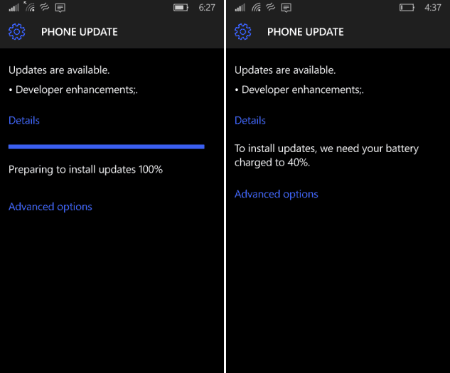 Windows 10 Mobile Preview obtient la mise à jour du développeur
