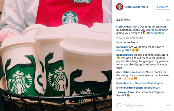 partenaire starbucks instagram