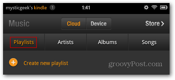 Créer une nouvelle liste de lecture Kindle Fire