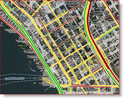 Google Maps Live Carte artérielle de Seattle