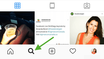 Comment développer stratégiquement votre compte Instagram, étape 8, trouver des hashtags pertinents, visiter l'onglet Rechercher et explorer Instagram
