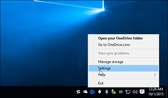 Barre système OneDrive Windows 10