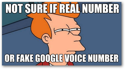 Je ne sais pas si un vrai numéro ou un faux numéro de voix Google