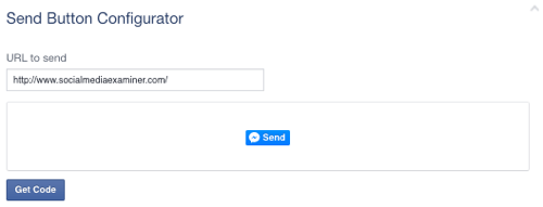 bouton d'envoi facebook défini sur URL
