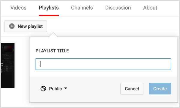 Chaîne YouTube créer une playlist