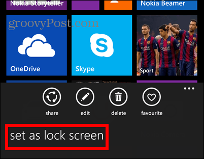 Jeu de verrouillage de capture d'écran Windows Phone 8.1