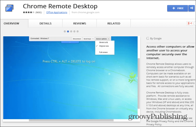 Boutique en ligne Chrome Remote Desktop