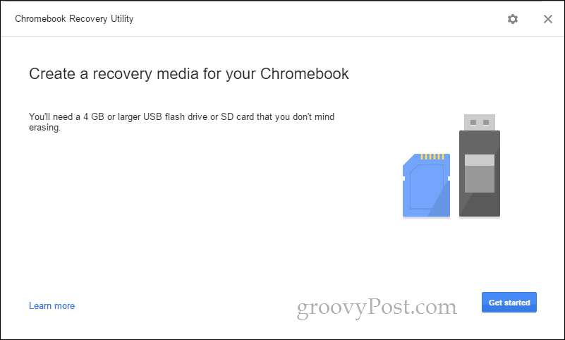 démarrage de l'utilitaire de récupération de Chromebook
