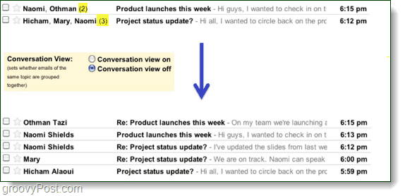 conversation voir la différence dans gmail