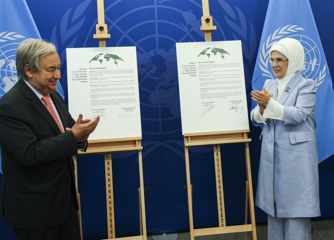 Emine Erdoğan a rencontré le secrétaire général de l'ONU dans le cadre du projet zéro déchet