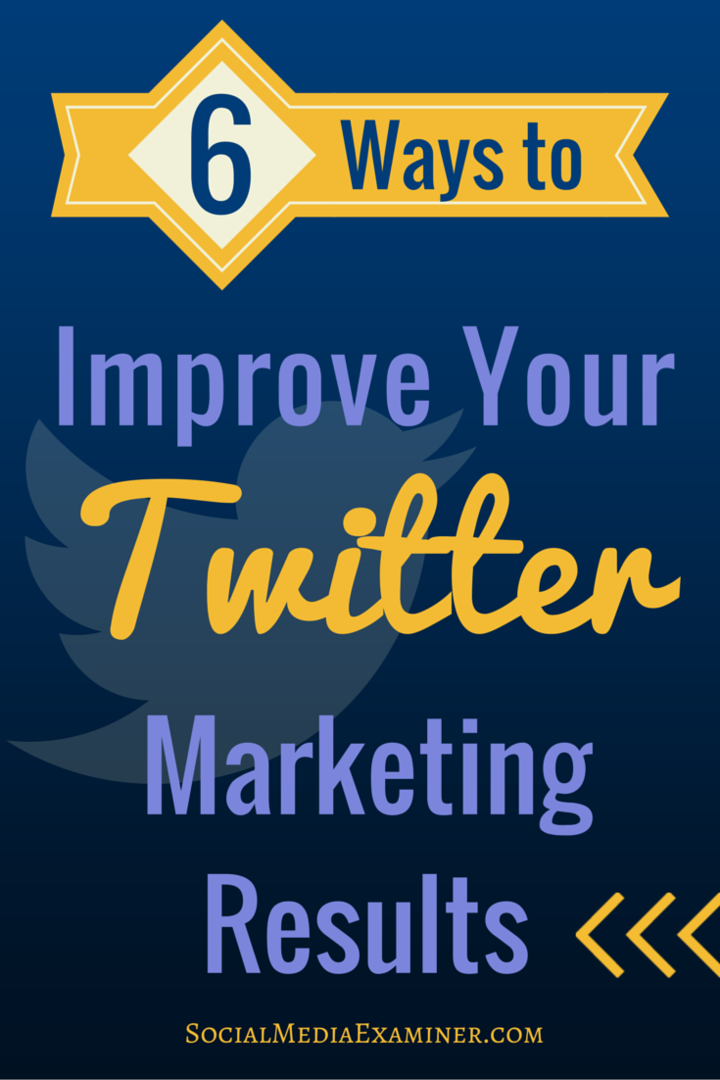 6 façons d'améliorer vos résultats marketing Twitter: Social Media Examiner