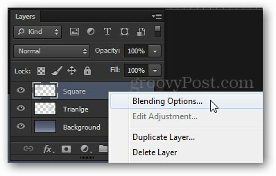 options de mélange accès depuis le menu contextuel tutoriel photoshop
