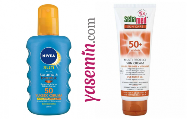 NIVEA Sunscreen Sunscreen and Tanning Spray & SEBAMED Sun Cream F50 + 75ml