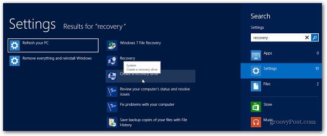 Comment créer un lecteur flash de récupération Windows 8