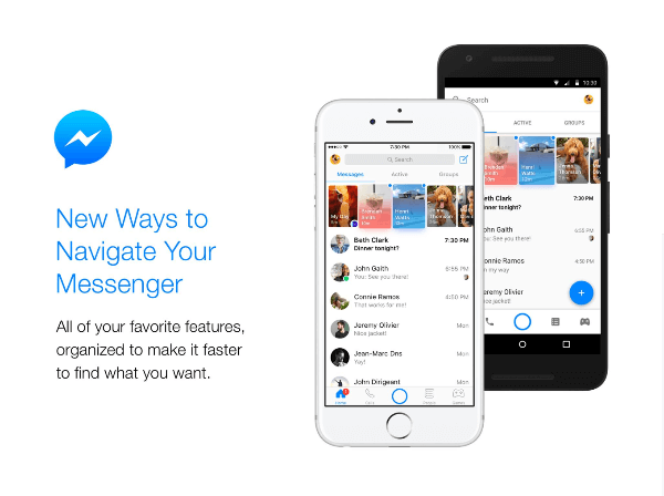 Facebook annonce un nouveau look et de nouvelles fonctionnalités pour l'écran d'accueil de Messenger.