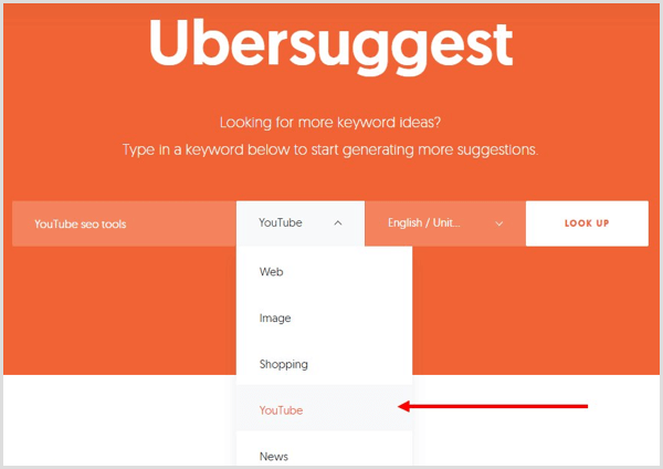 Faites une recherche par mot-clé avec Ubersuggest.