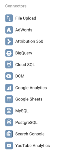 Google Data Studio vous permet de vous connecter à un certain nombre de sources de données différentes.