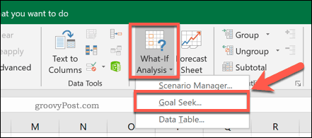 Le bouton d'option Excel Goal Seek