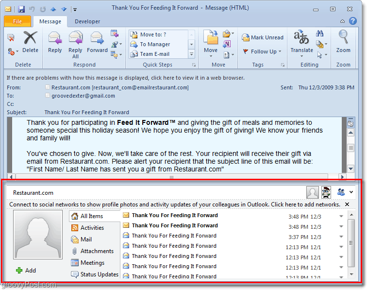 le volet des personnes est ennuyeux et occupe la moitié de votre écran dans Outlook 2010