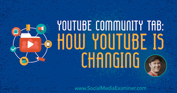 Onglet Communauté YouTube: Comment YouTube change avec les informations de Tim Schmoyer sur le podcast marketing sur les réseaux sociaux.