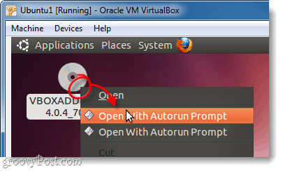 disque de vboxadditions autorun dans ubuntu virtualbox