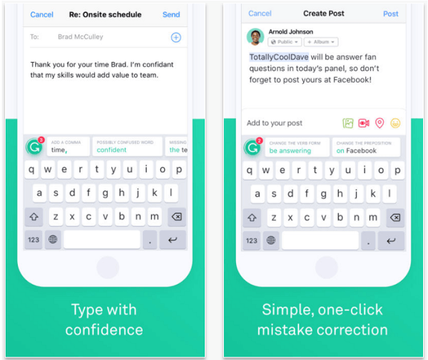 Installez l'application Grammarly Keyboard pour vérifier l'orthographe et la grammaire de vos messages sur mobile.