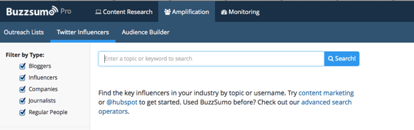 buzzsumo recherche d'influenceurs