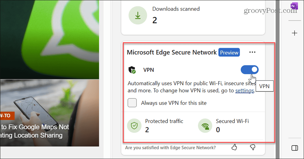 Utiliser le VPN Microsoft Edge