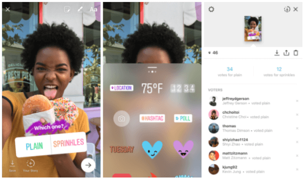 Instagram a introduit un nouvel autocollant de sondage interactif qui permet aux utilisateurs de poser une question et de voir les résultats de vos amis et abonnés lorsqu'ils votent en temps réel. 