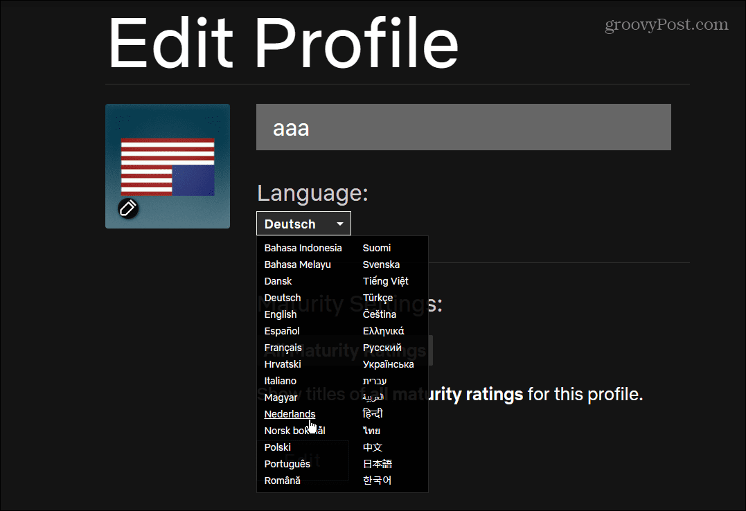 Modifier la langue des profils