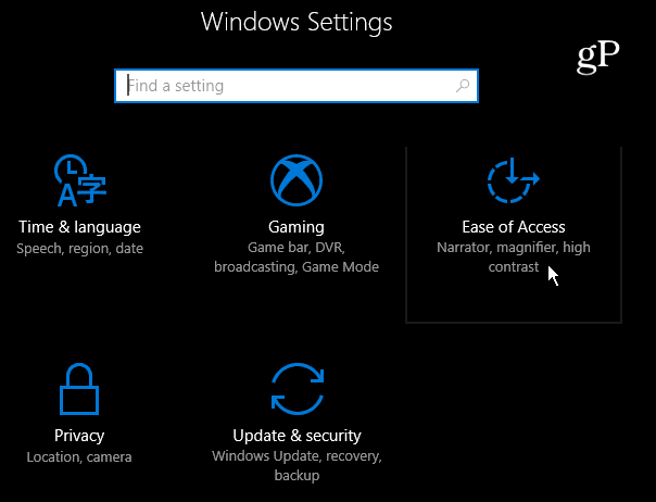 2 Facilité d'accès aux paramètres de Windows 10
