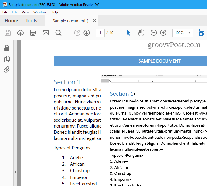 Fichier PDF et fichier Word
